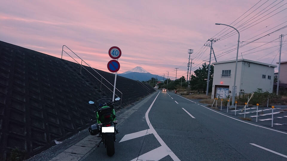 Mt. Fuji seen from downtown Numazu